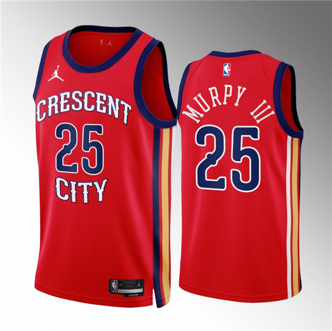 Men's New Orleans Pelicans #25 Trey Murphy III Red 2022/23 Statement Edition Stitched Basketball Jersey Men's New Orleans Pelicans #25 Trey Murphy III Red 2022/23 Statement Edition Stitched Basketball Jersey