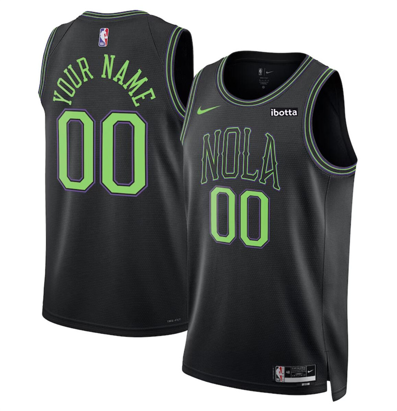 Men's New Orleans Pelicans Active Player Custom 2023/24 Black City Edition Stitched Basketball Jersey Men's New Orleans Pelicans Active Player Custom 2023/24 Black City Edition Stitched Basketball Jersey