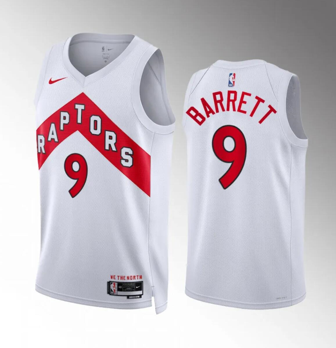 Men's Toronto Raptors #9 RJ Barrett White Association Edition Stitched Basketball Jersey Men's Toronto Raptors #9 RJ Barrett White Association Edition Stitched Basketball Jersey