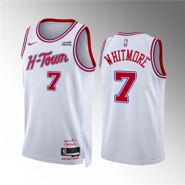 Men's Houston Rockets #7 Cam Whitmore White 2023/24 City Edition Stitched Jersey Men's Houston Rockets #7 Cam Whitmore White 2023/24 City Edition Stitched Jersey