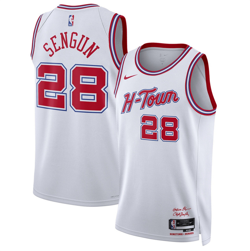 Men's Houston Rockets #28 Alperen Sengun White 2025/26 City Edition Stitched Jersey