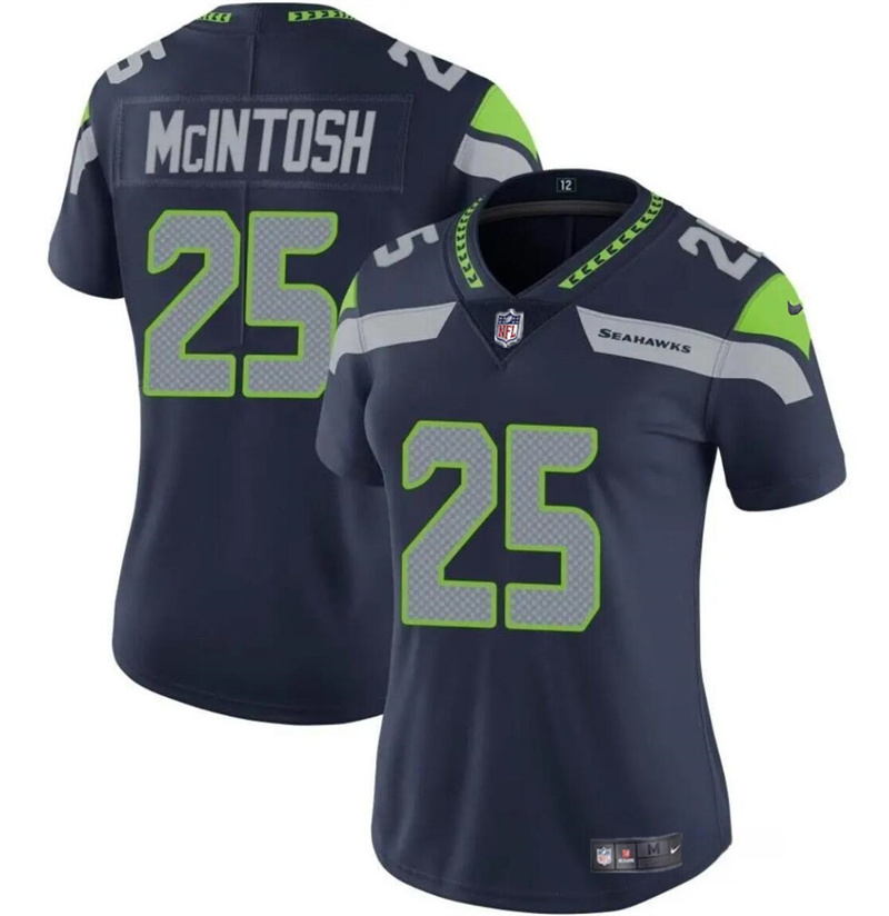 Women's Seattle Seahawks #25 Kenny McIntosh Navy Vapor Limited Stitched Football Jersey(Run Small) Women's Seattle Seahawks #25 Kenny McIntosh Navy Vapor Limited Stitched Football Jersey(Run Small)