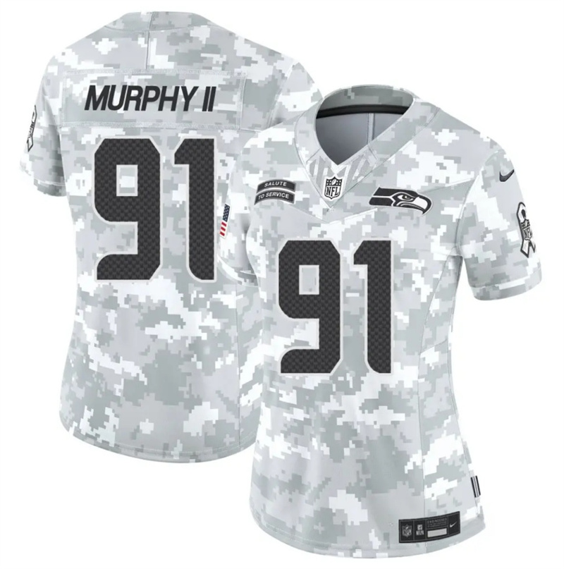 Women's Seattle Seahawks #91 Byron Murphy II 2024 F.U.S.E Arctic Camo Salute to Service Limited Stitched Football Jersey(Run Small) Women's Seattle Seahawks #91 Byron Murphy II 2024 F.U.S.E Arctic Camo Salute to Service Limited Stitched Football Jersey(Run Small)