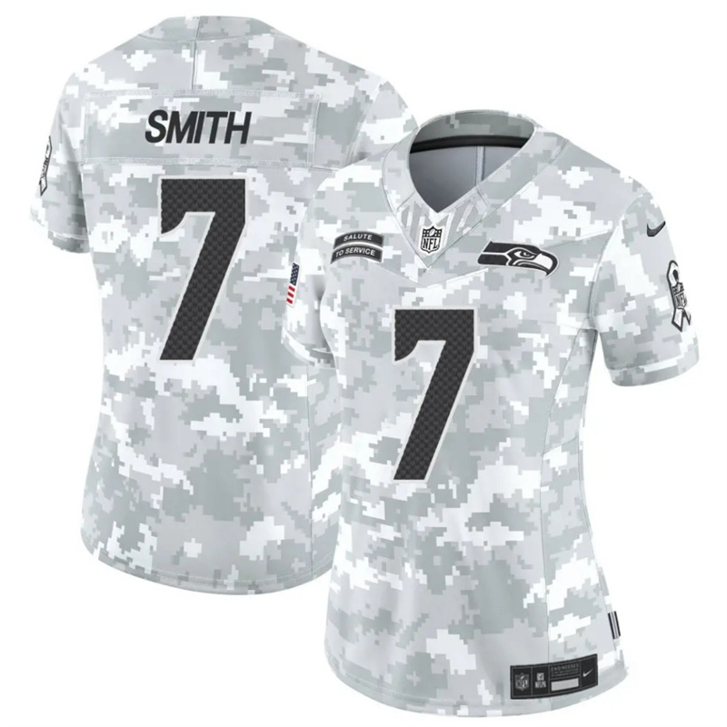 Women's Seattle Seahawks #7 Geno Smith 2024 F.U.S.E Arctic Camo Salute to Service Limited Stitched Football Jersey(Run Small) Women's Seattle Seahawks #7 Geno Smith 2024 F.U.S.E Arctic Camo Salute to Service Limited Stitched Football Jersey(Run Small)