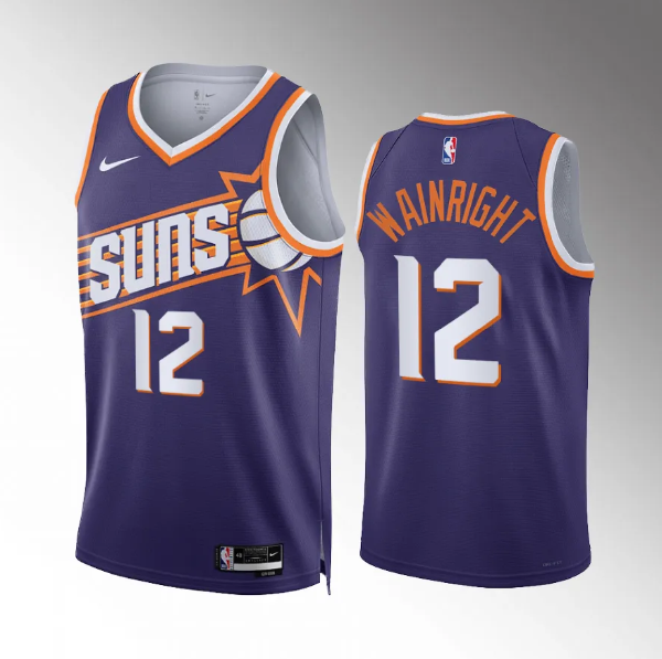 Men's Phoenix Suns #12 Ish Wainright Purple Icon Edition Stitched Basketball Jersey Men's Phoenix Suns #12 Ish Wainright Purple Icon Edition Stitched Basketball Jersey
