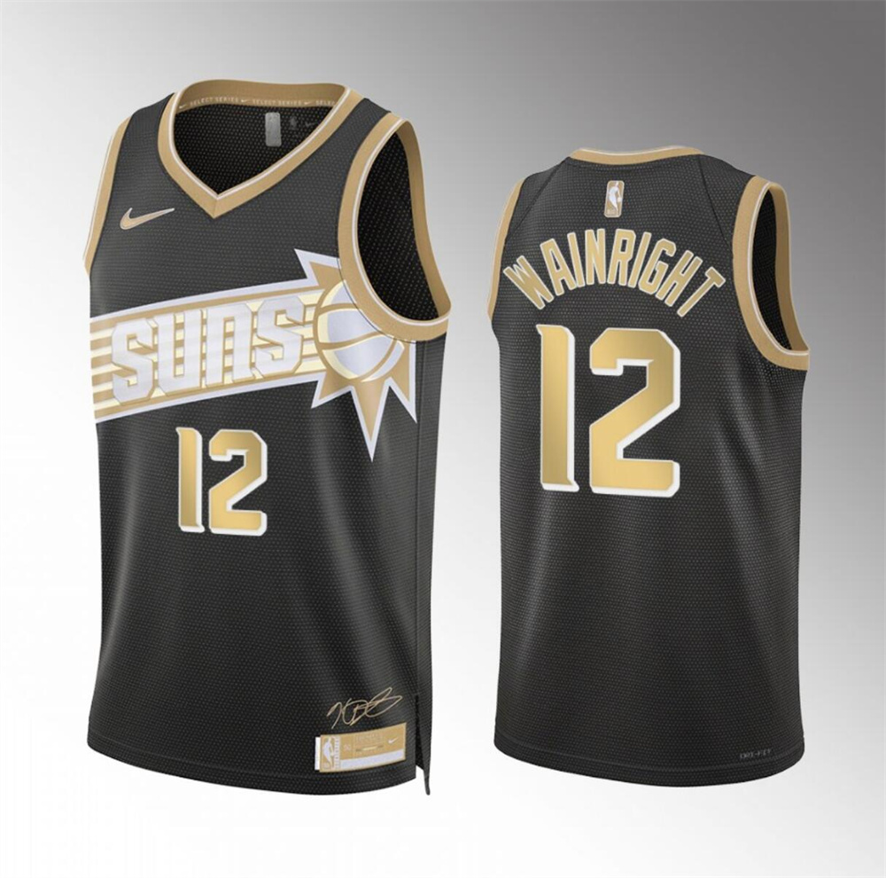 Men's Phoenix Suns #12 Ish Wainright Black 2024 Select Series Stitched Basketball Jersey Men's Phoenix Suns #12 Ish Wainright Black 2024 Select Series Stitched Basketball Jersey
