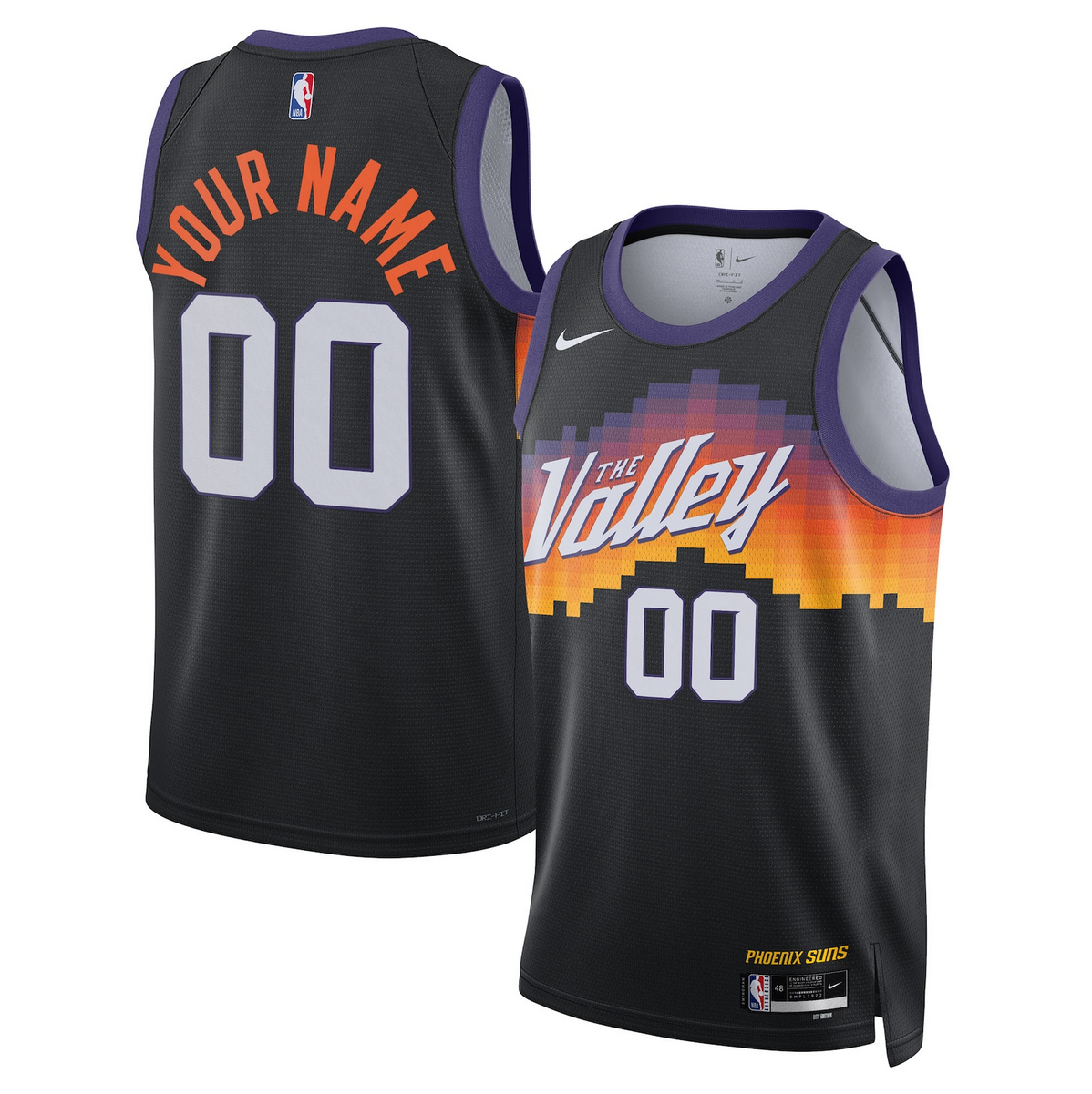 Men's Phoenix Suns Active Player Custom Black 2025/26 City Edition Stitched Basketball Jersey