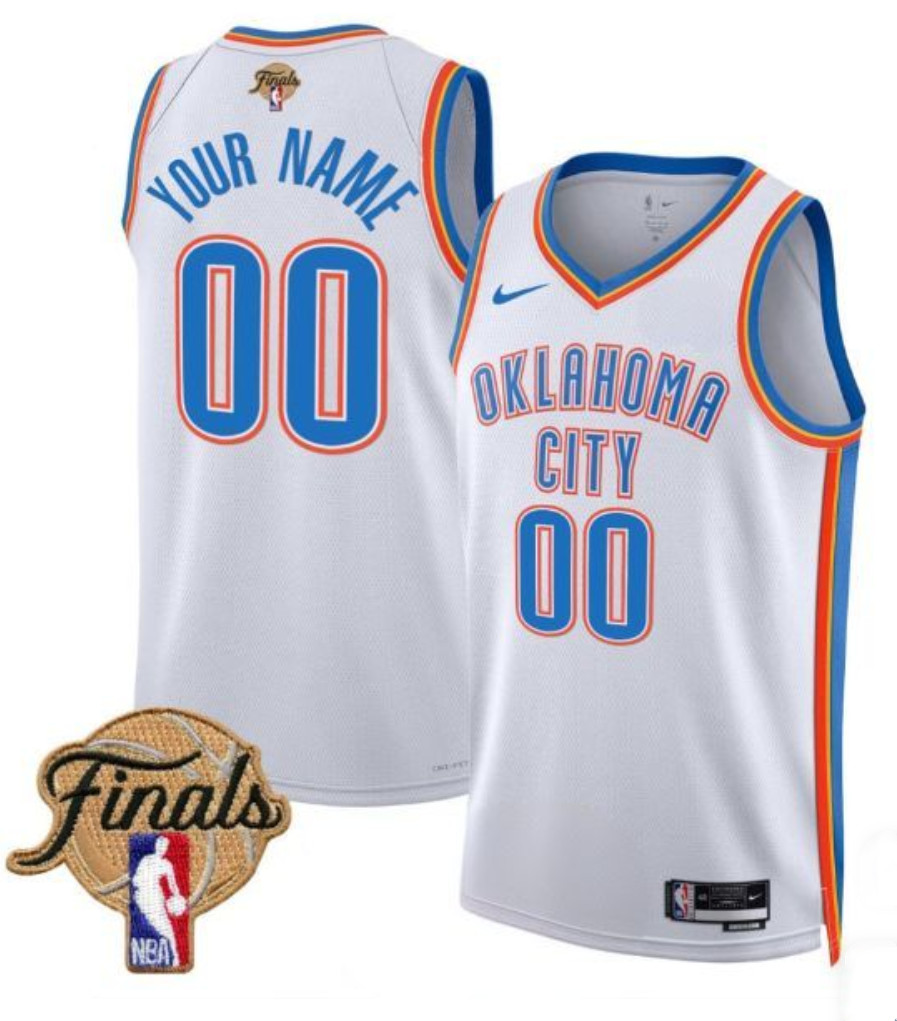 Men's Oklahoma City Thunder Active Player Custom White 2025 Association Edition Stitched Basketball Jersey Men's Oklahoma City Thunder Active Player Custom White 2025 Association Edition Stitched Basketball Jersey