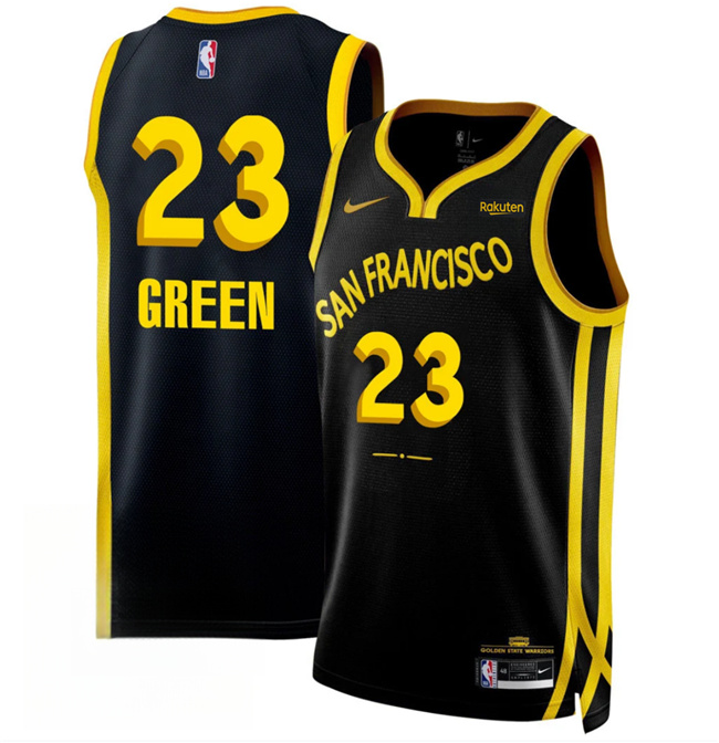 Men's Golden State Warriors #23 Draymond Green Black 2023/24 City Edition Stitched Basketball Jersey Men's Golden State Warriors #23 Draymond Green Black 2023/24 City Edition Stitched Basketball Jersey