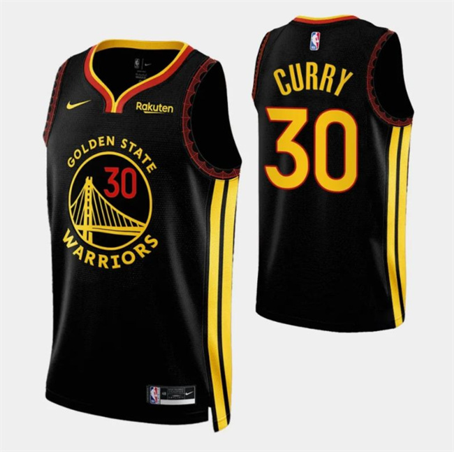 Men's Golden State Warriors #30 Stephen Curry Black 2023/24 City Edition Stitched Basketball Jersey Men's Golden State Warriors #30 Stephen Curry Black 2023/24 City Edition Stitched Basketball Jersey