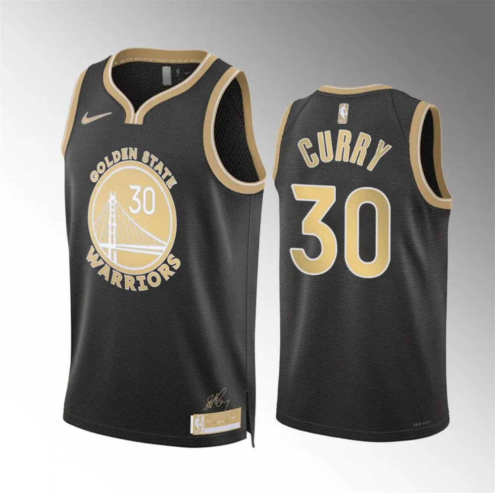 Men's Golden State Warriors #30 Stephen Curry Black 2024 Select Series Stitched Basketball Jersey Men's Golden State Warriors #30 Stephen Curry Black 2024 Select Series Stitched Basketball Jersey