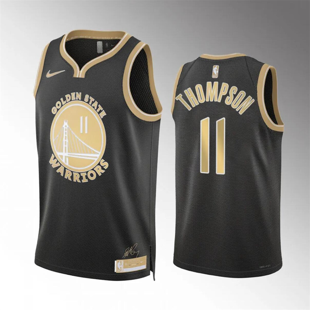 Men's Golden State Warriors #11 Klay Thompson Black 2024 Select Series Stitched Basketball Jersey Men's Golden State Warriors #11 Klay Thompson Black 2024 Select Series Stitched Basketball Jersey