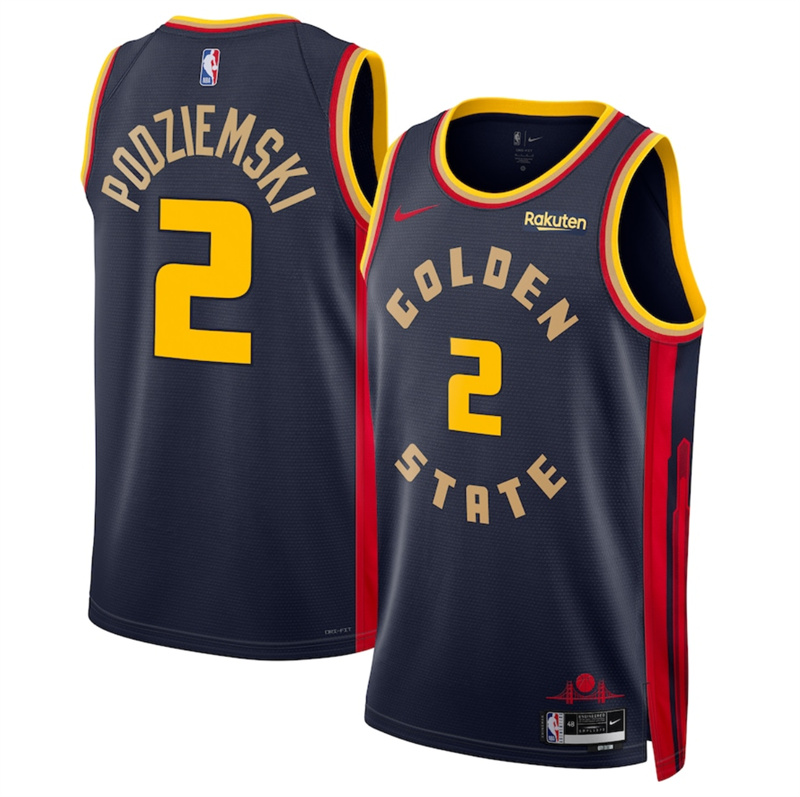 Men's Golden State Warriors #2 Brandin Podziemski Navy 2024/25 City Edition Stitched Basketball Jersey Men's Golden State Warriors #2 Brandin Podziemski Navy 2024/25 City Edition Stitched Basketball Jersey