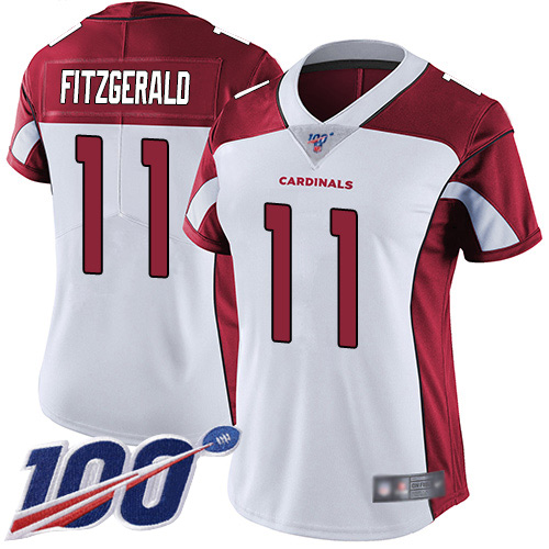 Nike Cardinals #11 Larry Fitzgerald White Women's Stitched NFL 100th Season Vapor Limited Jersey Nike Cardinals #11 Larry Fitzgerald White Women's Stitched NFL 100th Season Vapor Limited Jersey