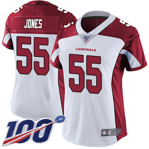 Nike Cardinals #55 Chandler Jones White Women's Stitched NFL 100th Season Vapor Limited Jersey Nike Cardinals #55 Chandler Jones White Women's Stitched NFL 100th Season Vapor Limited Jersey