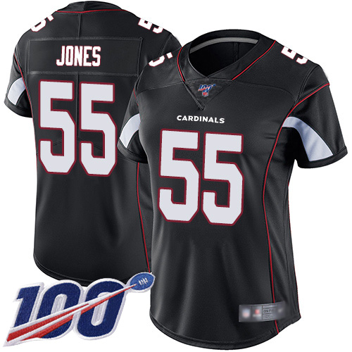 Nike Cardinals #55 Chandler Jones Black Alternate Women's Stitched NFL 100th Season Vapor Limited Jersey Nike Cardinals #55 Chandler Jones Black Alternate Women's Stitched NFL 100th Season Vapor Limited Jersey