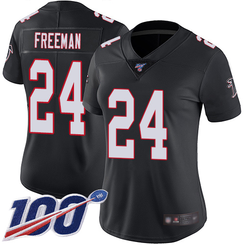 Nike Falcons #24 Devonta Freeman Black Alternate Women's Stitched NFL 100th Season Vapor Limited Jersey Nike Falcons #24 Devonta Freeman Black Alternate Women's Stitched NFL 100th Season Vapor Limited Jersey