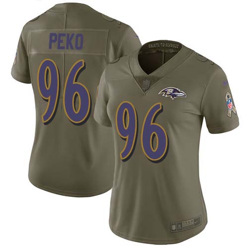 Nike Ravens #96 Domata Peko Sr Olive Women's Stitched NFL Limited 2017 Salute To Service Jersey Nike Ravens #96 Domata Peko Sr Olive Women's Stitched NFL Limited 2017 Salute To Service Jersey