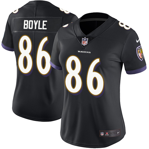 Nike Ravens #86 Nick Boyle Black Alternate Women's Stitched NFL Vapor Untouchable Limited Jersey Nike Ravens #86 Nick Boyle Black Alternate Women's Stitched NFL Vapor Untouchable Limited Jersey