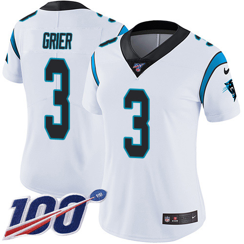 Nike Panthers #3 Will Grier White Women's Stitched NFL 100th Season Vapor Untouchable Limited Jersey Nike Panthers #3 Will Grier White Women's Stitched NFL 100th Season Vapor Untouchable Limited Jersey