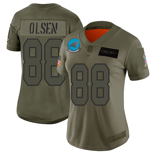 Nike Panthers #88 Greg Olsen Camo Women's Stitched NFL Limited 2019 Salute to Service Jersey Nike Panthers #88 Greg Olsen Camo Women's Stitched NFL Limited 2019 Salute to Service Jersey