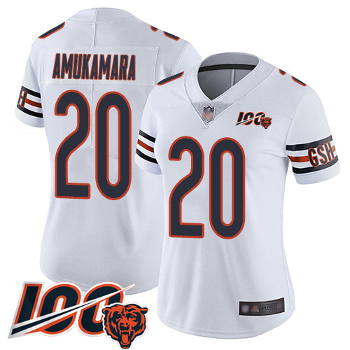 Nike Bears #20 Prince Amukamara White Women's Stitched NFL 100th Season Vapor Limited Jersey Nike Bears #20 Prince Amukamara White Women's Stitched NFL 100th Season Vapor Limited Jersey