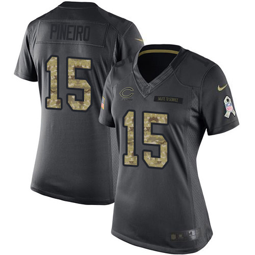 Nike Bears #15 Eddy Pineiro Black Women's Stitched NFL Limited 2016 Salute to Service Jersey Nike Bears #15 Eddy Pineiro Black Women's Stitched NFL Limited 2016 Salute to Service Jersey