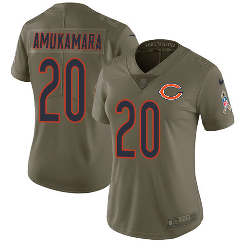 Nike Bears #20 Prince Amukamara Olive Women's Stitched NFL Limited 2017 Salute to Service Jersey Nike Bears #20 Prince Amukamara Olive Women's Stitched NFL Limited 2017 Salute to Service Jersey