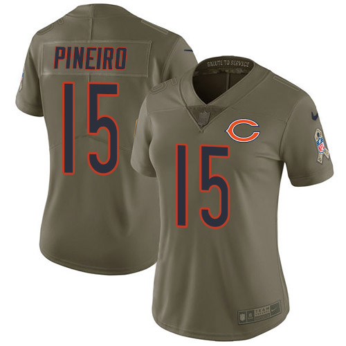 Nike Bears #15 Eddy Pineiro Olive Women's Stitched NFL Limited 2017 Salute to Service Jersey Nike Bears #15 Eddy Pineiro Olive Women's Stitched NFL Limited 2017 Salute to Service Jersey