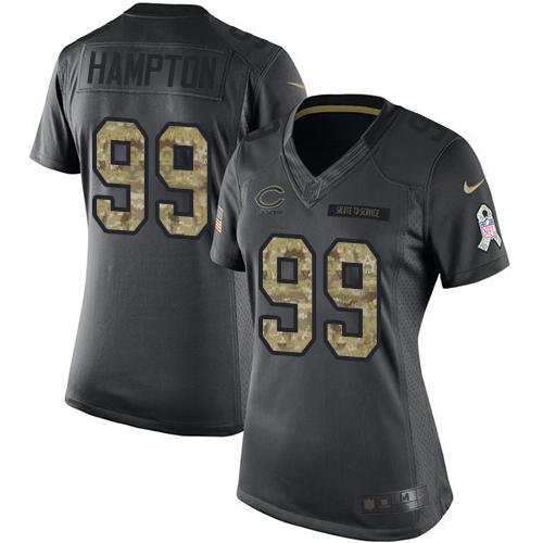 Nike Bears #99 Dan Hampton Black Women's Stitched NFL Limited 2016 Salute to Service Jersey Nike Bears #99 Dan Hampton Black Women's Stitched NFL Limited 2016 Salute to Service Jersey