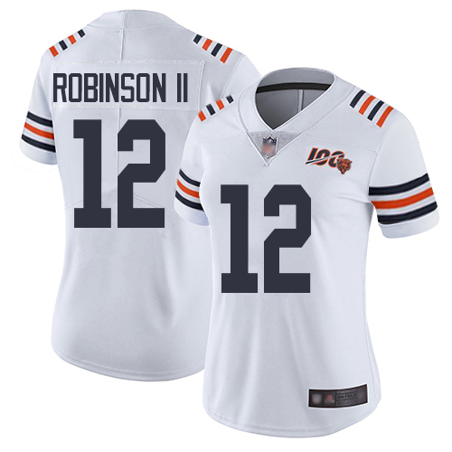 Nike Bears #12 Allen Robinson II White Alternate Women's Stitched NFL Vapor Untouchable Limited 100th Season Jersey Nike Bears #12 Allen Robinson II White Alternate Women's Stitched NFL Vapor Untouchable Limited 100th Season Jersey