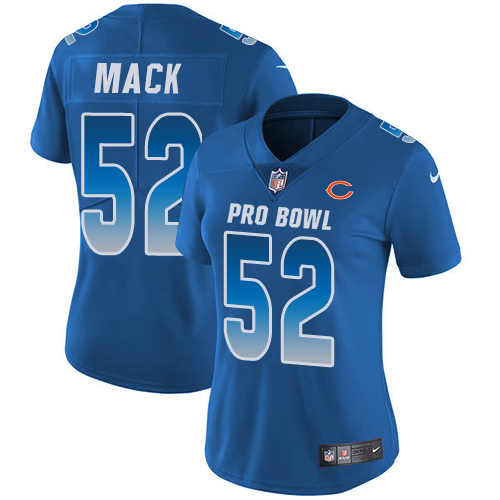 Nike Bears #52 Khalil Mack Royal Women's Stitched NFL Limited NFC 2019 Pro Bowl Jersey Nike Bears #52 Khalil Mack Royal Women's Stitched NFL Limited NFC 2019 Pro Bowl Jersey