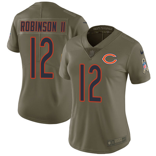 Nike Bears #12 Allen Robinson II Olive Women's Stitched NFL Limited 2017 Salute to Service Jersey Nike Bears #12 Allen Robinson II Olive Women's Stitched NFL Limited 2017 Salute to Service Jersey