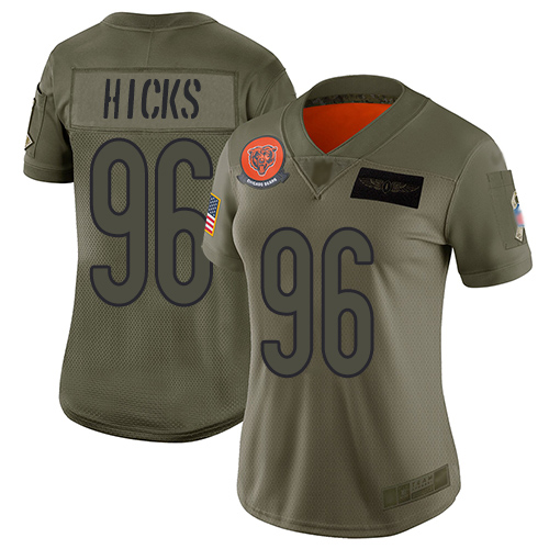 Nike Bears #96 Akiem Hicks Camo Women's Stitched NFL Limited 2019 Salute to Service Jersey Nike Bears #96 Akiem Hicks Camo Women's Stitched NFL Limited 2019 Salute to Service Jersey