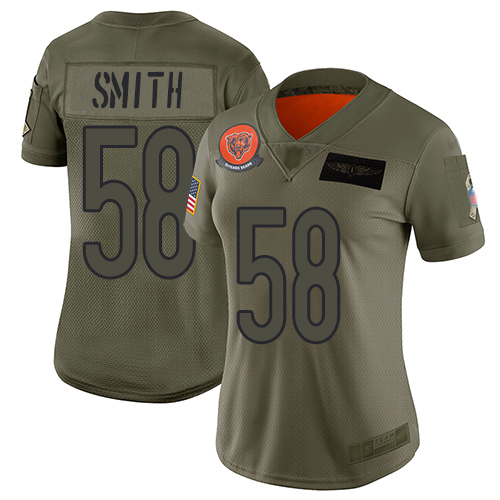 Nike Bears #58 Roquan Smith Camo Women's Stitched NFL Limited 2019 Salute to Service Jersey Nike Bears #58 Roquan Smith Camo Women's Stitched NFL Limited 2019 Salute to Service Jersey