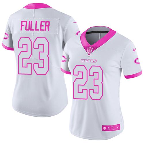 Nike Bears #23 Kyle Fuller White/Pink Women's Stitched NFL Limited Rush Fashion Jersey Nike Bears #23 Kyle Fuller White/Pink Women's Stitched NFL Limited Rush Fashion Jersey