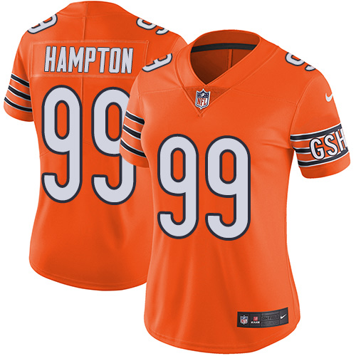 Nike Bears #99 Dan Hampton Orange Women's Stitched NFL Limited Rush Jersey Nike Bears #99 Dan Hampton Orange Women's Stitched NFL Limited Rush Jersey