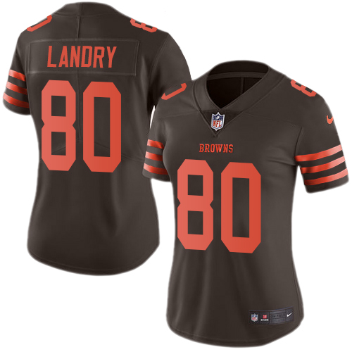 Nike Browns #80 Jarvis Landry Brown Women's Stitched NFL Limited Rush Jersey Nike Browns #80 Jarvis Landry Brown Women's Stitched NFL Limited Rush Jersey