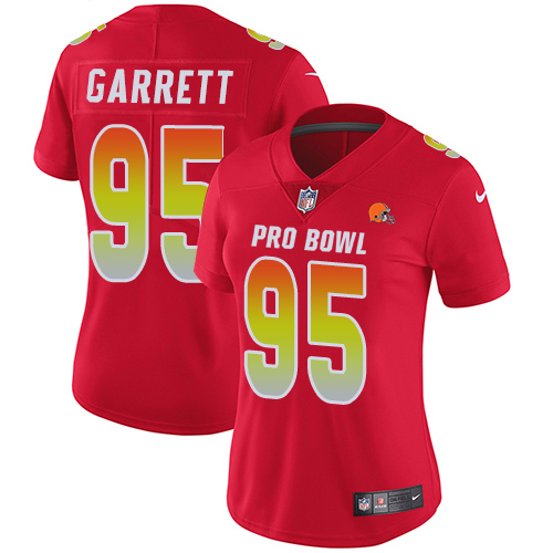 Nike Browns #95 Myles Garrett Red Women's Stitched NFL Limited AFC 2019 Pro Bowl Jersey Nike Browns #95 Myles Garrett Red Women's Stitched NFL Limited AFC 2019 Pro Bowl Jersey