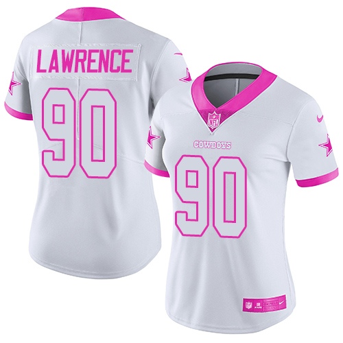 Nike Cowboys #90 Demarcus Lawrence White/Pink Women's Stitched NFL Limited Rush Fashion Jersey Nike Cowboys #90 Demarcus Lawrence White/Pink Women's Stitched NFL Limited Rush Fashion Jersey