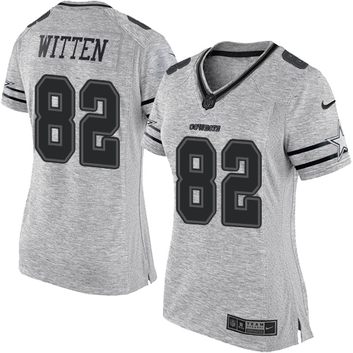 Nike Cowboys #82 Jason Witten Gray Women's Stitched NFL Limited Gridiron Gray II Jersey Nike Cowboys #82 Jason Witten Gray Women's Stitched NFL Limited Gridiron Gray II Jersey