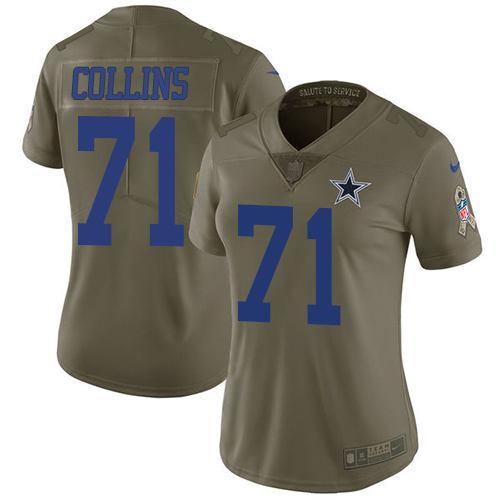 Nike Cowboys #71 La'el Collins Olive Women's Stitched NFL Limited 2017 Salute to Service Jersey Nike Cowboys #71 La'el Collins Olive Women's Stitched NFL Limited 2017 Salute to Service Jersey