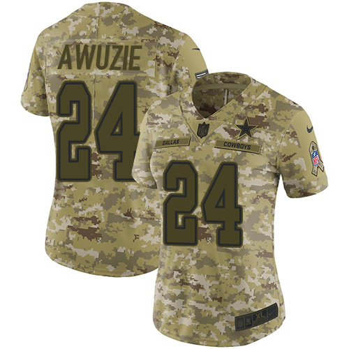 Nike Cowboys #24 Chidobe Awuzie Camo Women's Stitched NFL Limited 2018 Salute to Service Jersey Nike Cowboys #24 Chidobe Awuzie Camo Women's Stitched NFL Limited 2018 Salute to Service Jersey