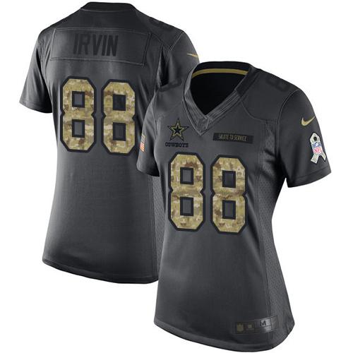 Nike Cowboys #88 Michael Irvin Black Women's Stitched NFL Limited 2016 Salute to Service Jersey Nike Cowboys #88 Michael Irvin Black Women's Stitched NFL Limited 2016 Salute to Service Jersey