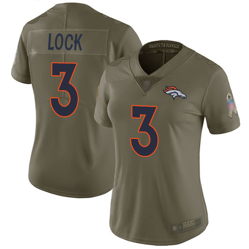 Nike Broncos #3 Drew Lock Olive Women's Stitched NFL Limited 2017 Salute to Service Jersey Nike Broncos #3 Drew Lock Olive Women's Stitched NFL Limited 2017 Salute to Service Jersey