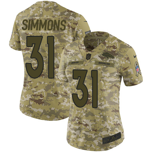 Nike Broncos #31 Justin Simmons Camo Women's Stitched NFL Limited 2018 Salute to Service Jersey Nike Broncos #31 Justin Simmons Camo Women's Stitched NFL Limited 2018 Salute to Service Jersey