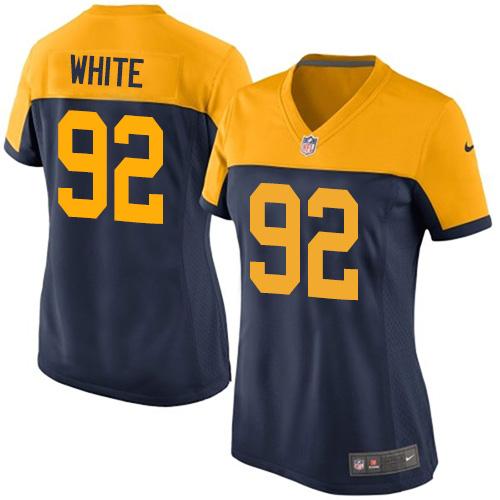 Nike Packers #92 Reggie White Navy Blue Alternate Women's Stitched NFL New Elite Jersey Nike Packers #92 Reggie White Navy Blue Alternate Women's Stitched NFL New Elite Jersey