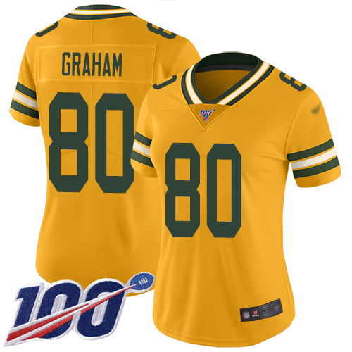 Nike Packers #80 Jimmy Graham Gold Women's Stitched NFL Limited Inverted Legend 100th Season Jersey Nike Packers #80 Jimmy Graham Gold Women's Stitched NFL Limited Inverted Legend 100th Season Jersey