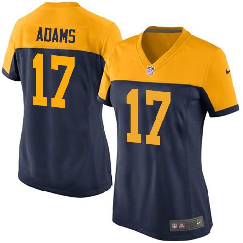 Nike Packers #17 Davante Adams Navy Blue Alternate Women's Stitched NFL New Elite Jersey Nike Packers #17 Davante Adams Navy Blue Alternate Women's Stitched NFL New Elite Jersey