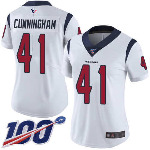 Nike Texans #41 Zach Cunningham White Women's Stitched NFL 100th Season Vapor Limited Jersey Nike Texans #41 Zach Cunningham White Women's Stitched NFL 100th Season Vapor Limited Jersey